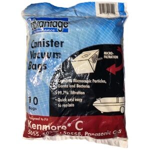 Advantage 10 Canister Vacuum Bags Kenmore C 5055/50557/50558 & Panasonic C-5